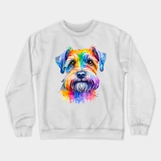 Cesky Terrier Watercolor Portrait Crewneck Sweatshirt